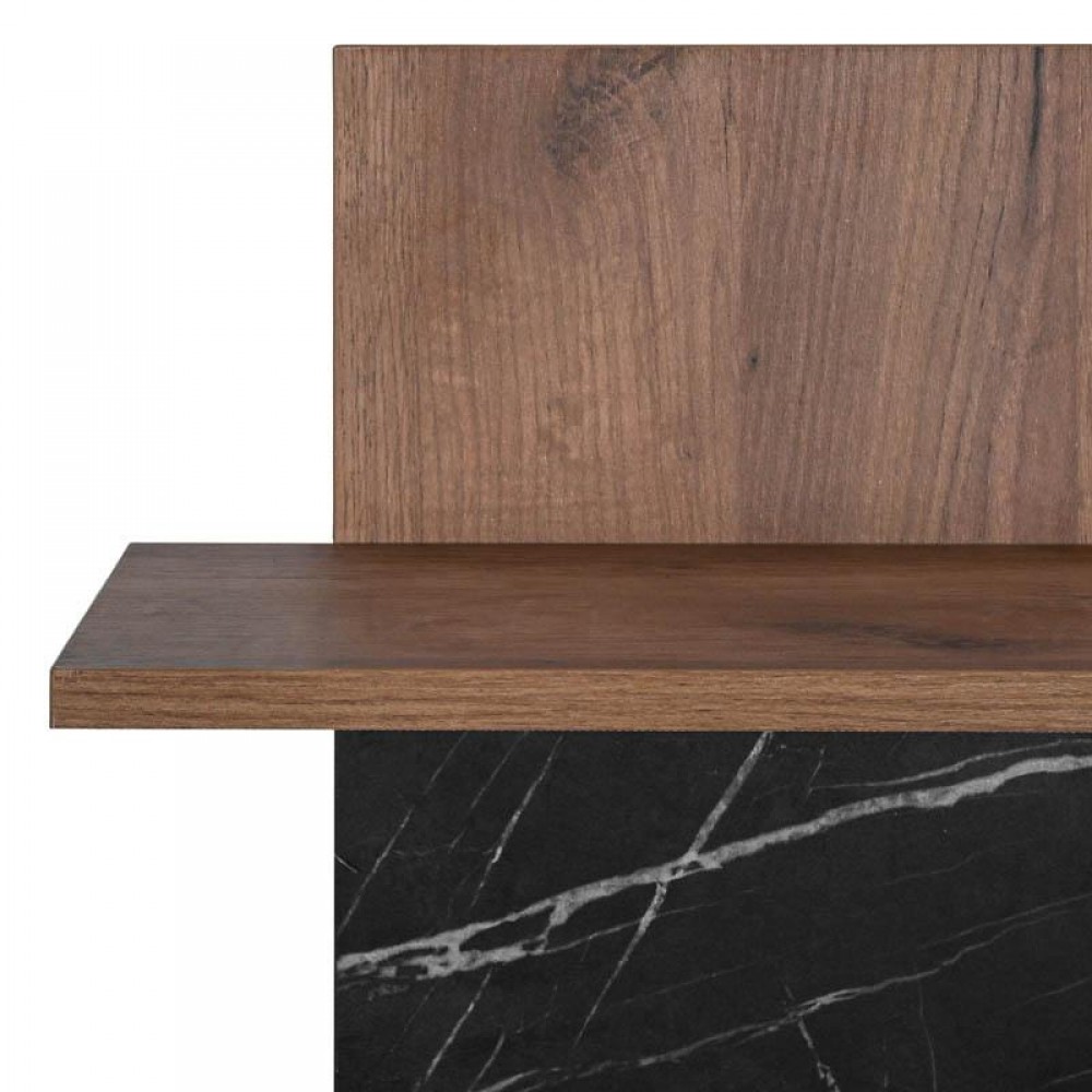 ΡΑΦΙ ΤΟΙΧΟΥ 2 ΘΕΣΕΩΝ Fylliana Miami TOBACCO ΜΕ BLACK MARBLE ΧΡΩΜΑ 80x26x100εκ