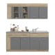 ΚΟΥΖΙΝΑ LEONA 180 GREY OAK/ΓΚΡΙ 180x60/30x200εκ