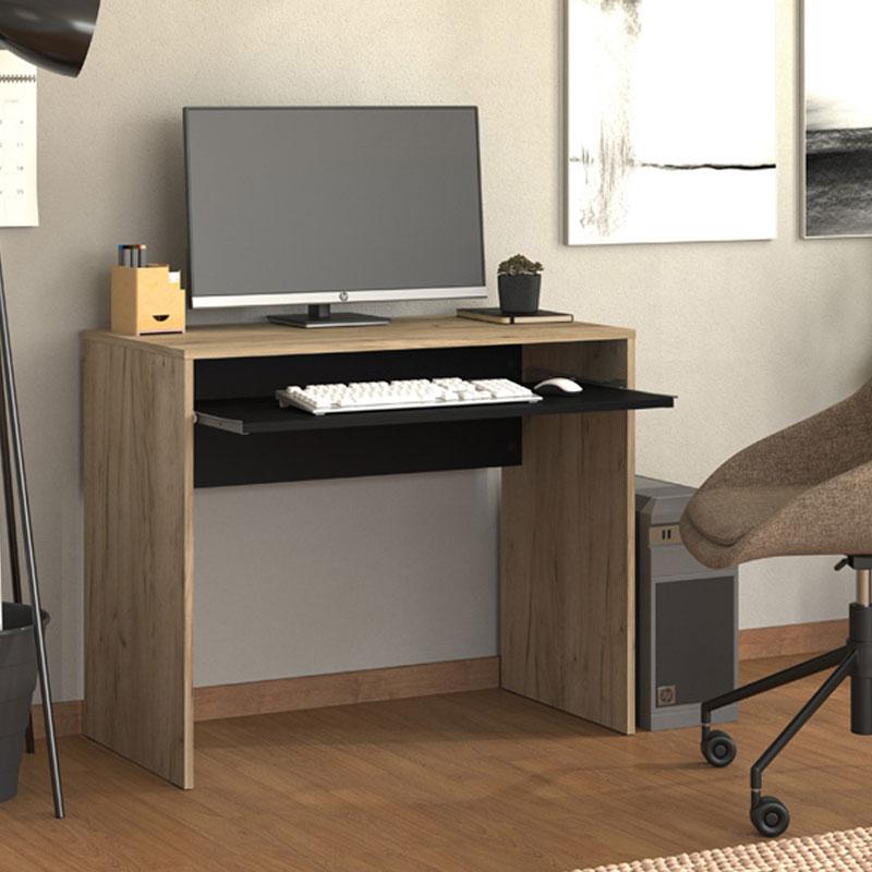 ΓΡΑΦΕΙΟ PARIS GREY OAK-ΜΑΥΡΟ 90x45x74εκ prs