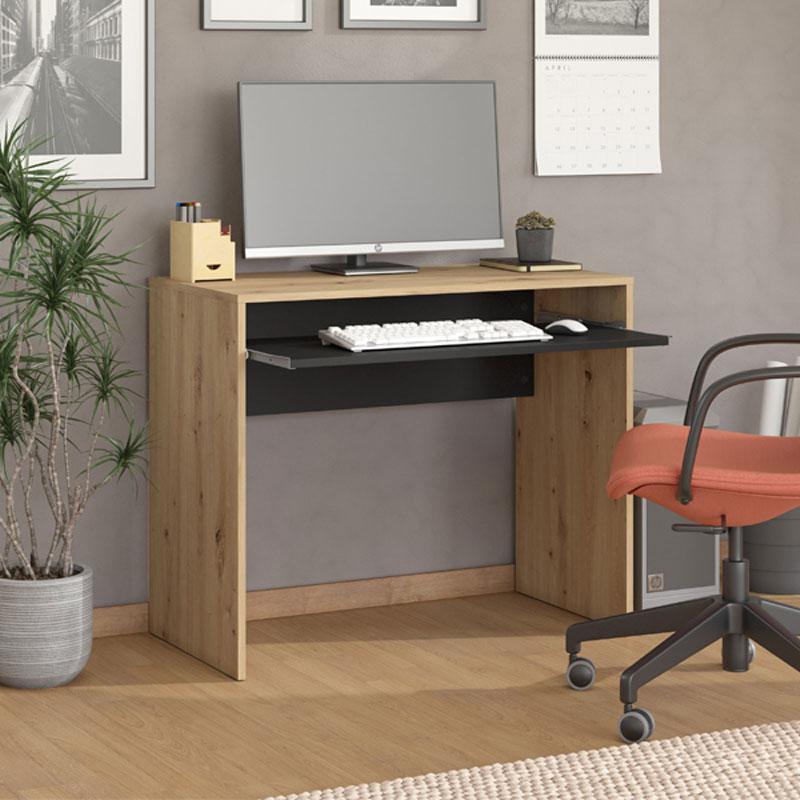 ΓΡΑΦΕΙΟ PARIS ARTISAN OAK-ΜΑΥΡΟ 90x45x74εκ prs