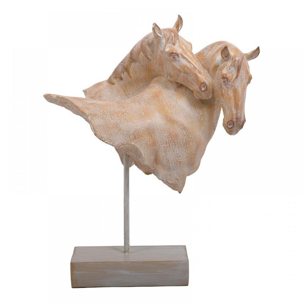 ΕΠΙΤΡΑΠΕΖΙΟ ΔΙΑΚΟΣΜΗΤΙΚΟ Fylliana Horse ΜΠΕΖ-ΚΑΦΕ ΧΡΩΜΑ 31x16x40εκ