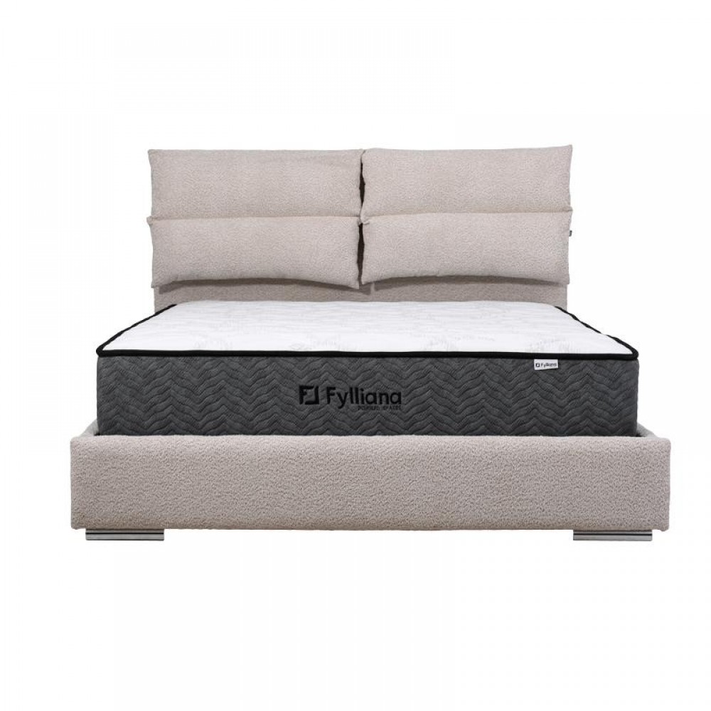 ΔΙΠΛΟ ΚΡΕΒΑΤΙ Fylliana Andros ΜΠΕΖ ΧΡΩΜΑ 175x214x115εκ (160x200)