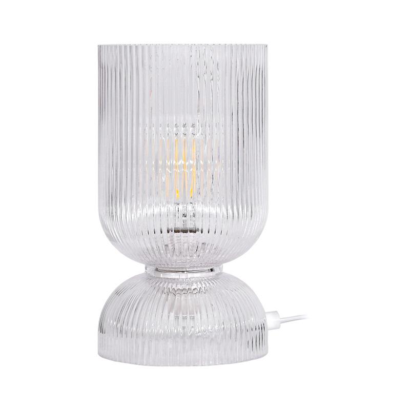 ΓΥΑΛΙΝΗ ΕΠΙΤΡΑΠΕΖΙΑ ΛΑΜΠΑ Fylliana FL24673 ΔΙΑΦΑΝΟ ΧΡΩΜΑ 12x29εκ Ε27