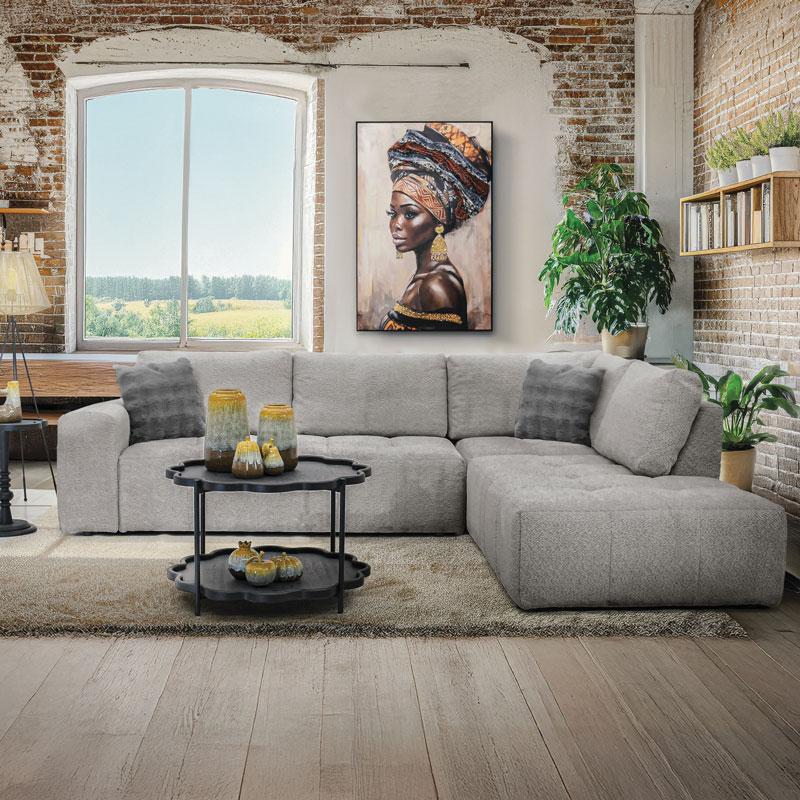 ΚΑΝΑΠΕΣ ΓΩΝΙΑ ΔΕΞΙΑ Fylliana Carmen SILVER ΥΦΑΣΜΑ 304x242x89εκ