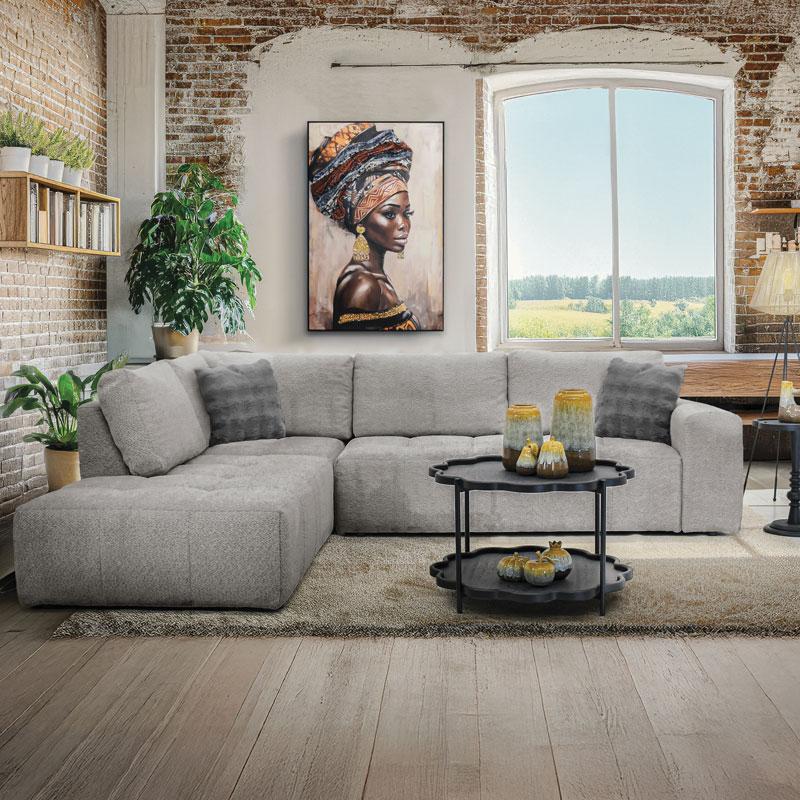 ΚΑΝΑΠΕΣ ΓΩΝΙΑ ΑΡΙΣΤΕΡΗ Fylliana Carmen SILVER ΥΦΑΣΜΑ 304x242x89εκ