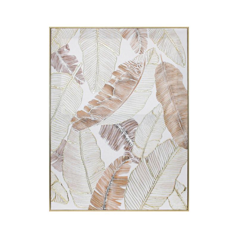 ΠΙΝΑΚΑΣ ΣΕ ΚΑΜΒΑ ΜΕ ΠΛΑΣΤΙΚΟ ΠΛΑΙΣΙΟ Fylliana FL247424 ΧΡΥΣΟ-ΛΕΥΚΟ 60x4x80εκ