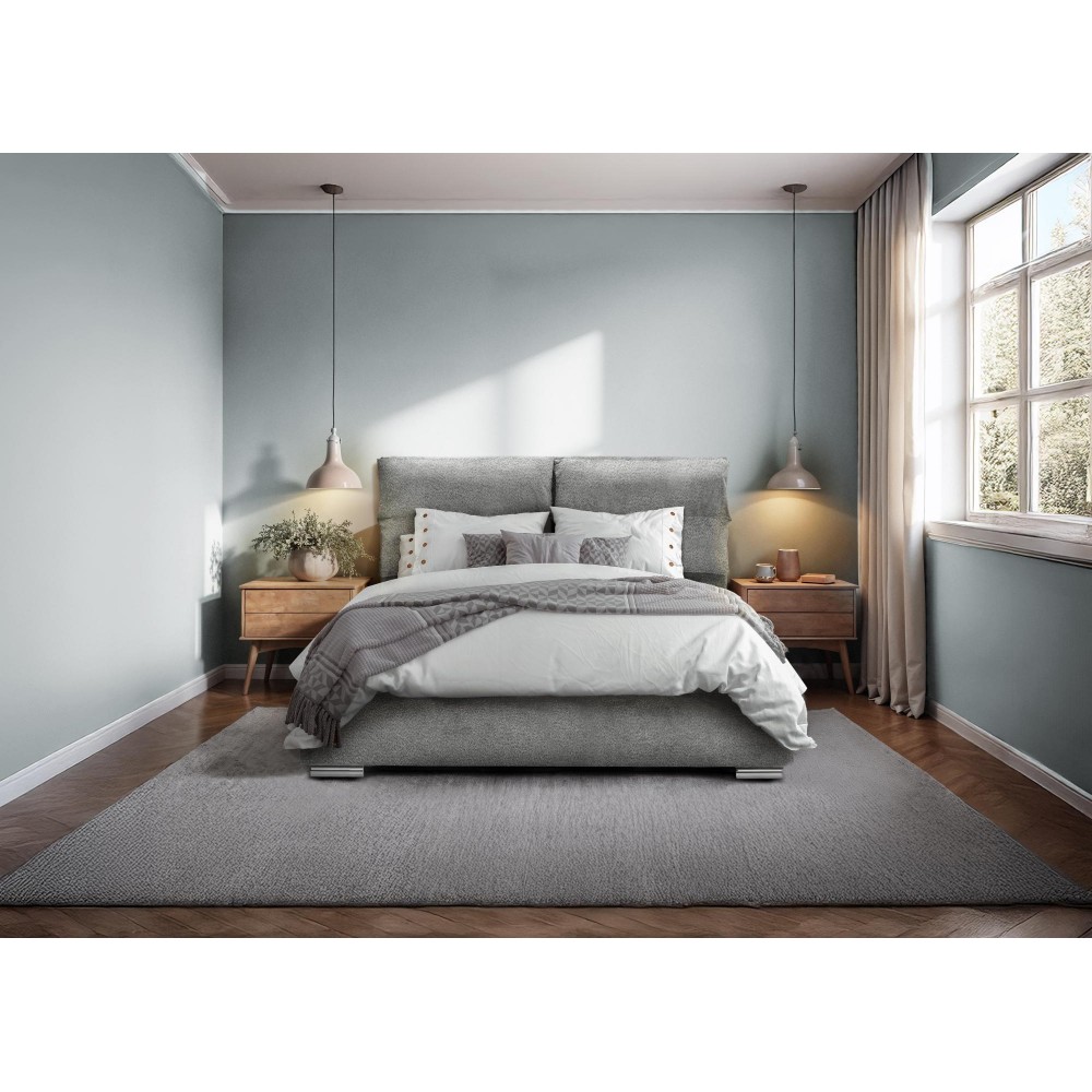 ΔΙΠΛΟ ΚΡΕΒΑΤΙ Fylliana Andros ΓΚΡΙ ΧΡΩΜΑ 175x214x115εκ (160x200)