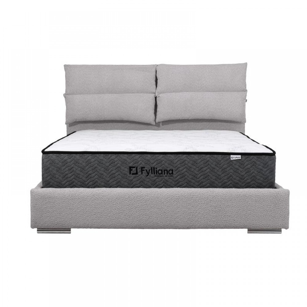 ΔΙΠΛΟ ΚΡΕΒΑΤΙ Fylliana Andros ΓΚΡΙ ΧΡΩΜΑ 175x214x115εκ (160x200)