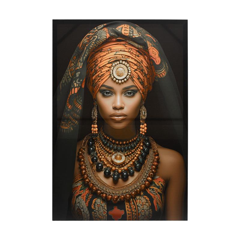 ΠΙΝΑΚΑΣ ΣΕ ΚΑΜΒΑ ΜΕ ΕΚΤΥΠΩΣΗ Fylliana FL246001 ΜΑΥΡΟ-ΚΑΦΕ-ΠΟΡΤΟΚΑΛΙ 60x3x90εκ