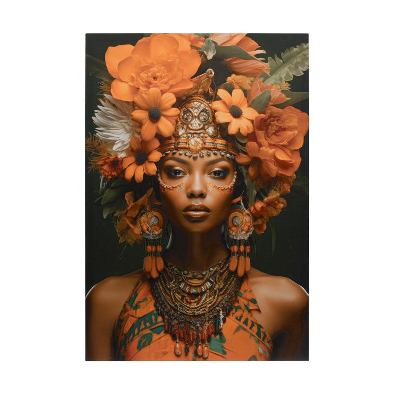 ΠΙΝΑΚΑΣ ΣΕ ΚΑΜΒΑ ΜΕ ΕΚΤΥΠΩΣΗ Fylliana FL246003 ΜΑΥΡΟ-ΚΑΦΕ-ΠΟΡΤΟΚΑΛΙ 60x3x90εκ