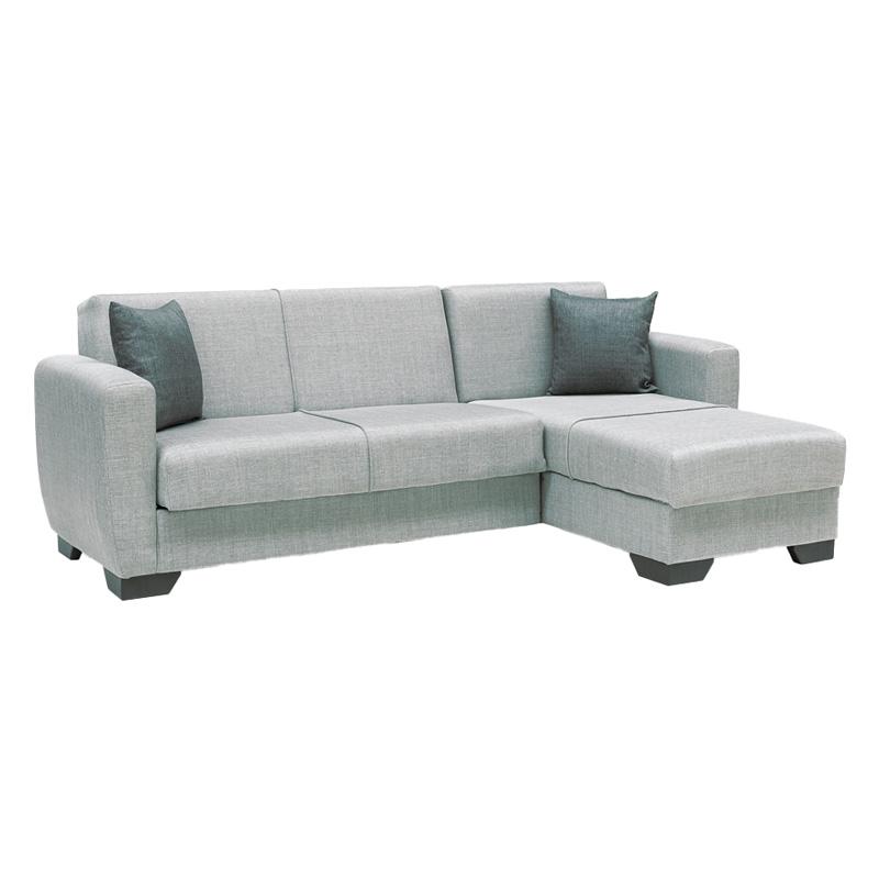 ΓΩΝΙΑΚΟΣ ΚΑΝΑΠΕΣ Fylliana New Dolce ΑΝΟΙΧΤΟ ΓΚΡΙ ΜΕ ΓΚΡΙ ΜΑΞΙΛΑΡΙΑ 240x146x85εκ