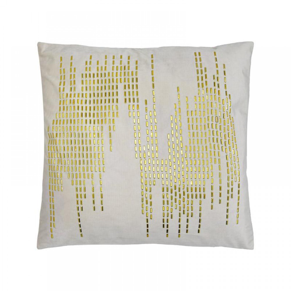 ΔΙΑΚΟΣΜΗΤΙΚΟ ΜΑΞΙΛΑΡΙ Fylliana ΕΚΡΟΥ-ΧΡΥΣΟ ΧΡΩΜΑ 45x45x10εκ