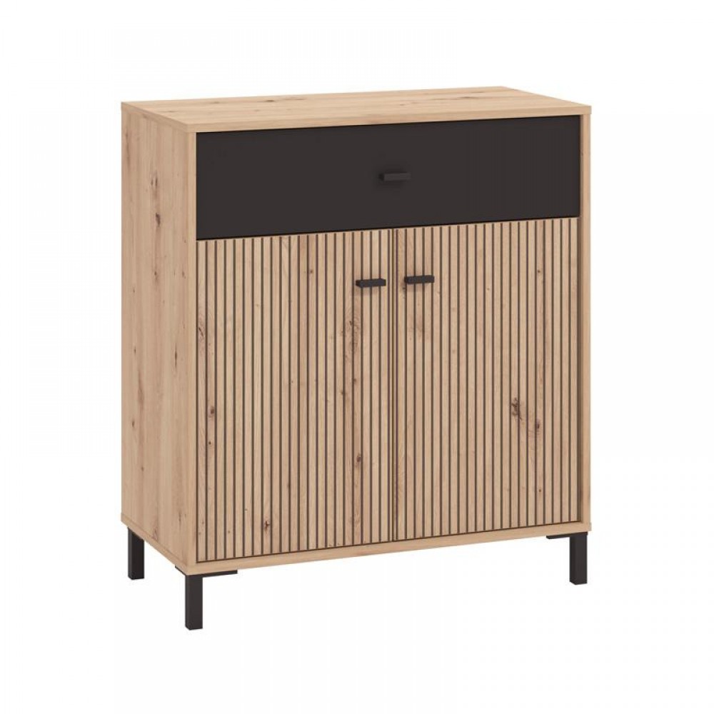 ΚΟΜΟΤΑ-ΜΠΟΥΦΕΣ AVIGNON 80 2K1F2V ARTISAN OAK-ΜΑΥΡΟ ΧΡΩΜΑ 80x40x90εκ