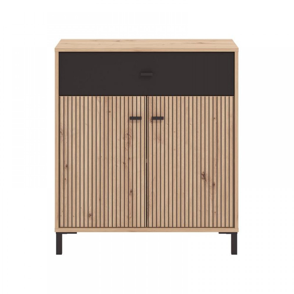 ΚΟΜΟΤΑ-ΜΠΟΥΦΕΣ AVIGNON 80 2K1F2V ARTISAN OAK-ΜΑΥΡΟ ΧΡΩΜΑ 80x40x90εκ