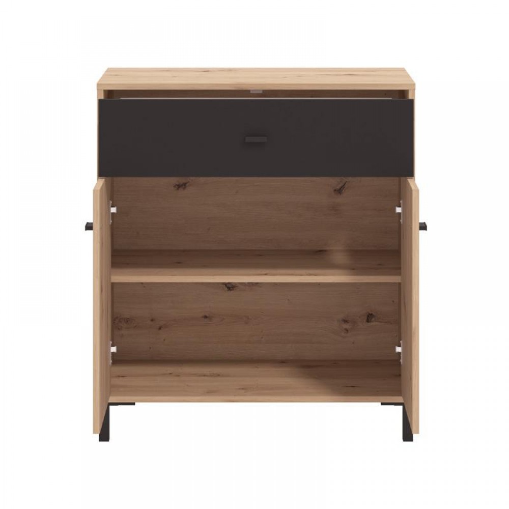 ΚΟΜΟΤΑ-ΜΠΟΥΦΕΣ AVIGNON 80 2K1F2V ARTISAN OAK-ΜΑΥΡΟ ΧΡΩΜΑ 80x40x90εκ