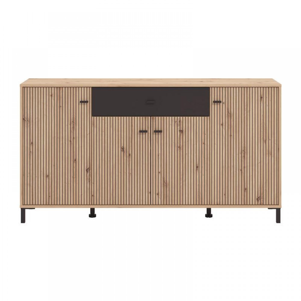 ΚΟΜΟΤΑ-ΜΠΟΥΦΕΣ AVIGNON 170 4K1F4V ARTISAN OAK-ΜΑΥΡΟ ΧΡΩΜΑ 170x40x90εκ