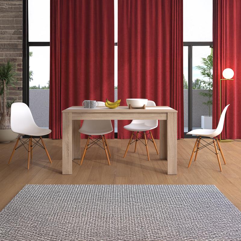 ΤΡΑΠΕΖΙ ΤΡΑΠΕΖΑΡΙΑΣ DOMUS 135 SONOMA OAK-ΛΕΥΚΟ 135x81x75εκ