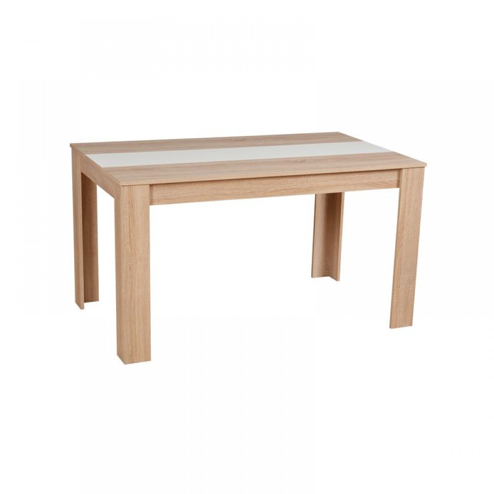 ΤΡΑΠΕΖΙ ΤΡΑΠΕΖΑΡΙΑΣ DOMUS 135 SONOMA OAK-ΛΕΥΚΟ 135x81x75εκ