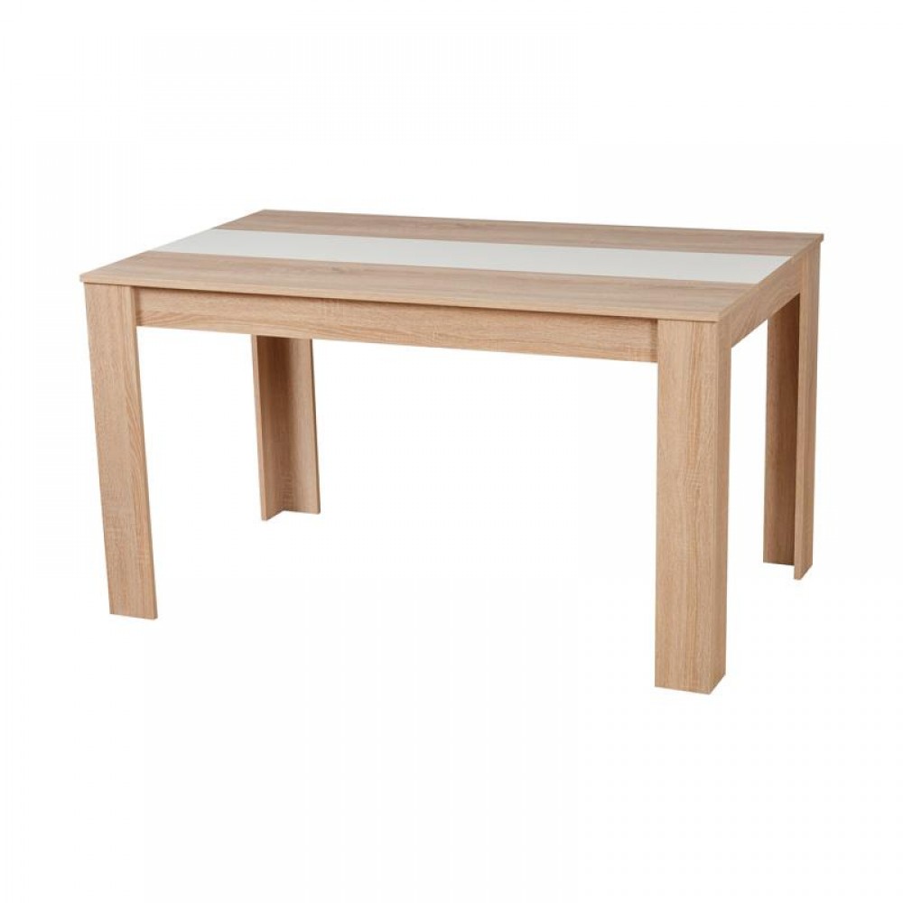 ΤΡΑΠΕΖΙ ΤΡΑΠΕΖΑΡΙΑΣ DOMUS 135 SONOMA OAK-ΛΕΥΚΟ 135x81x75εκ