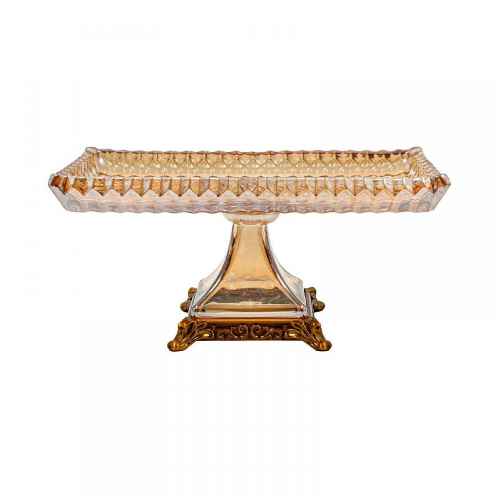 ΓΥΑΛΙΝΗ ΔΙΑΚΟΣΜΗΤΙΚΗ ΠΙΑΤΕΛΑ Fylliana FL1213 AMBER ΧΡΩΜΑ 29x16x14εκ