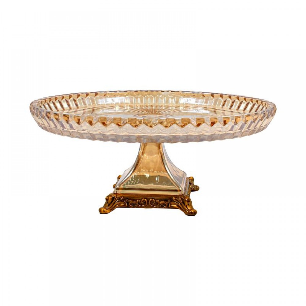 ΓΥΑΛΙΝΗ ΔΙΑΚΟΣΜΗΤΙΚΗ ΠΙΑΤΕΛΑ Fylliana FL1208 AMBER ΧΡΩΜΑ 32x17εκ