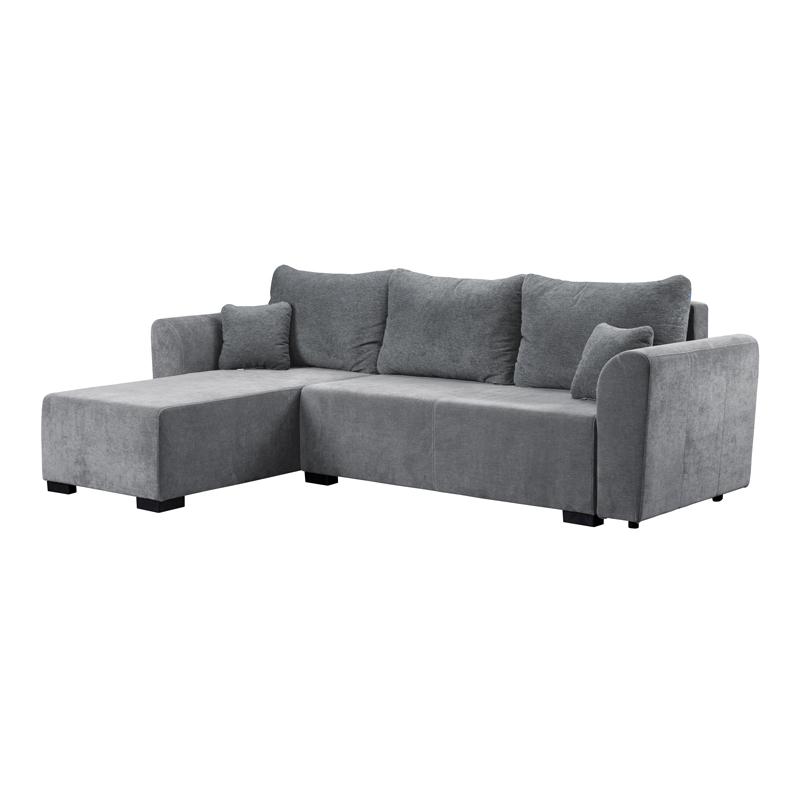 ΓΩΝΙΑΚΟΣ ΚΑΝΑΠΕΣ ΚΡΕΒΑΤΙ Migros ΓΚΡΙ ΧΡΩΜΑ 268x167x80εκ