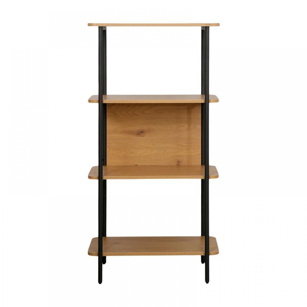 ΒΙΒΛΙΟΘΗΚΗ-ΡΑΦΙΕΡΑ ΜΕΤΑΛΛΙΚΗ Fylliana FL2504 BLACK OAK ΧΡΩΜΑ 60x36x122εκ