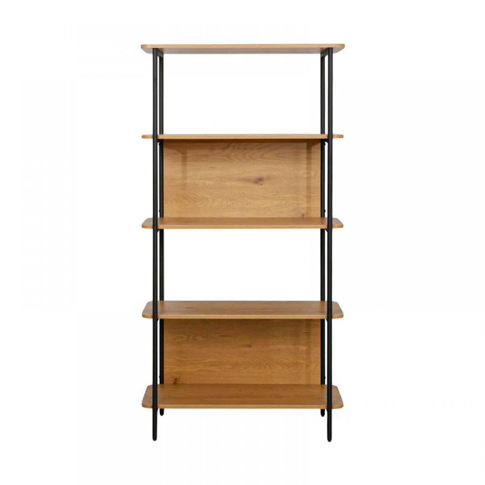 ΒΙΒΛΙΟΘΗΚΗ-ΡΑΦΙΕΡΑ ΜΕΤΑΛΛΙΚΗ Fylliana FL2504 BLACK OAK ΧΡΩΜΑ 60x36x158εκ