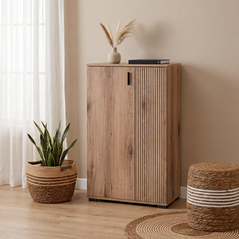 ΠΑΠΟΥΤΣΟΘΗΚΗ Fylliana Valenor NATURAL CANELLA OAK ΧΡΩΜΑ 69x34x120εκ