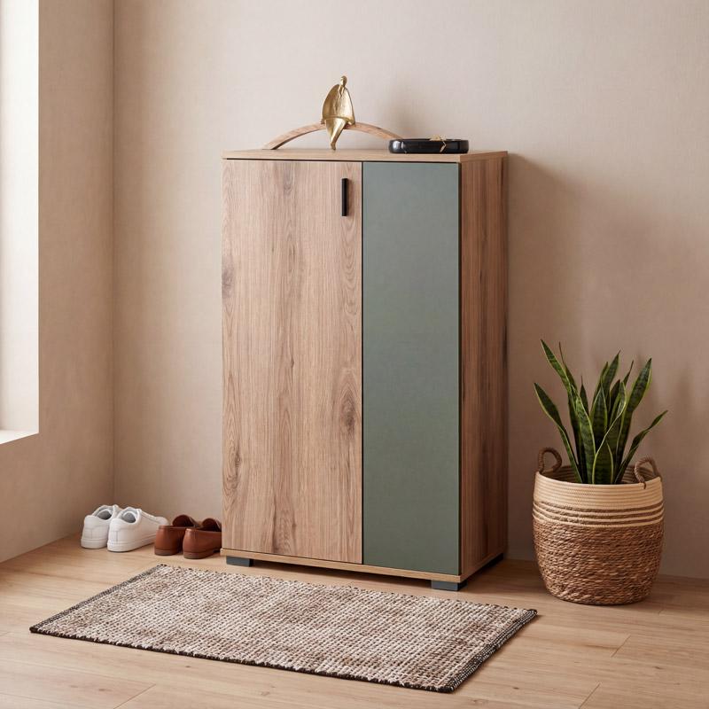 ΠΑΠΟΥΤΣΟΘΗΚΗ Fylliana Valenor NATURAL CANELLA OAK-ΛΑΔΙ ΧΡΩΜΑ 69x34x120εκ