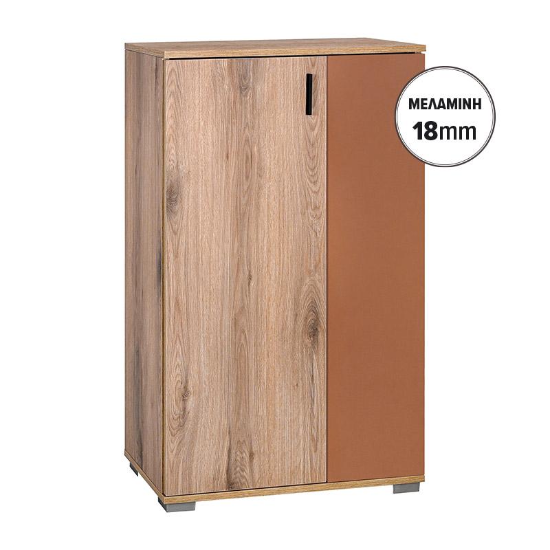 ΠΑΠΟΥΤΣΟΘΗΚΗ Fylliana Valenor NATURAL CANELLA OAK -ΚΕΡΑΜΙΔΙ ΧΡΩΜΑ 69x34x120εκ