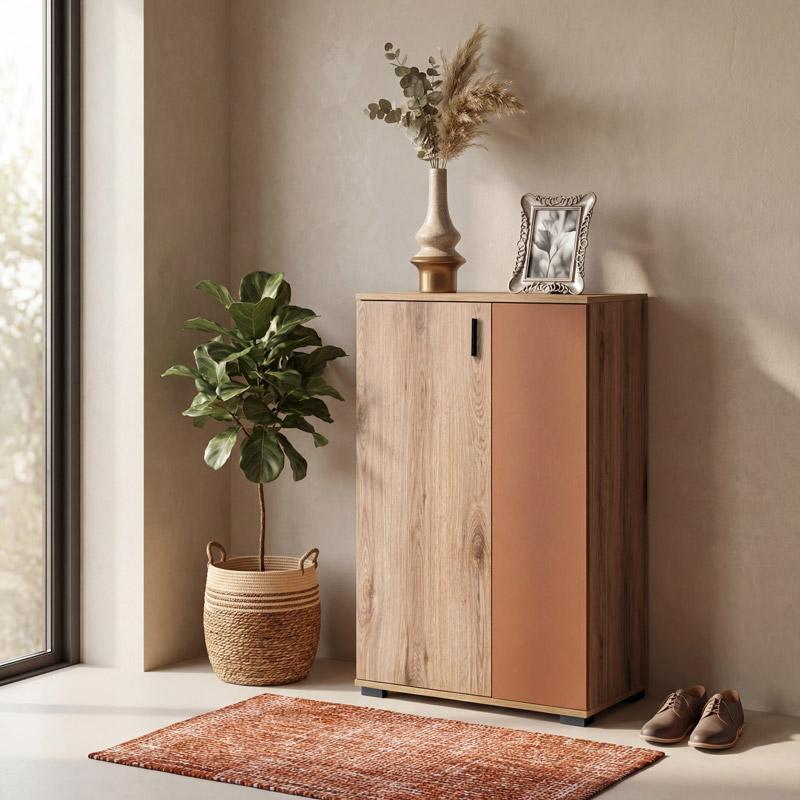 ΠΑΠΟΥΤΣΟΘΗΚΗ Fylliana Valenor NATURAL CANELLA OAK -ΚΕΡΑΜΙΔΙ ΧΡΩΜΑ 69x34x120εκ