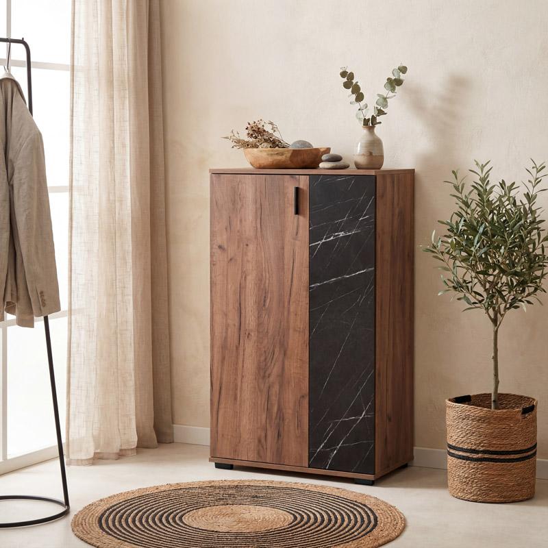 ΠΑΠΟΥΤΣΟΘΗΚΗ Fylliana Valenor TOBACCO CRAFT-BLACK MARBLE ΧΡΩΜΑ 69x34x120εκ
