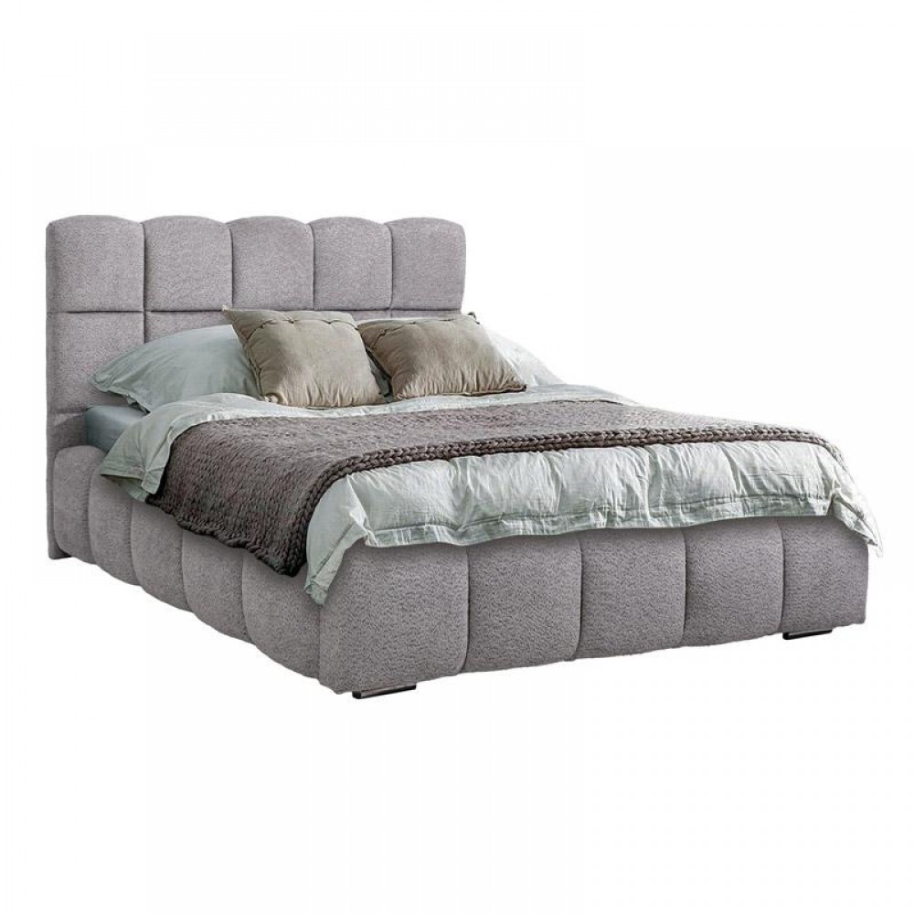 ΔΙΠΛΟ ΚΡΕΒΑΤΙ Fylliana Velora ΓΚΡΙ ΧΡΩΜΑ 185x223x125εκ (160x200)