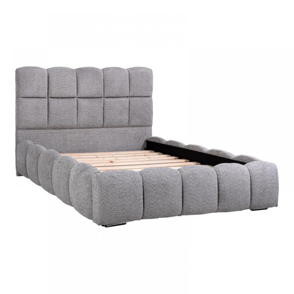 ΔΙΠΛΟ ΚΡΕΒΑΤΙ Fylliana Velora ΓΚΡΙ ΧΡΩΜΑ 185x223x125εκ (160x200)