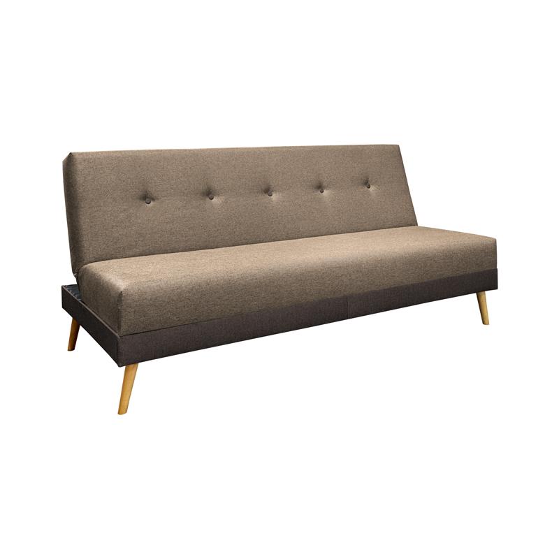 ΚΑΝΑΠΕΣ-ΚΡΕΒΑΤΙ Fylliana Napster CAPPUCCINO ΥΦΑΣΜΑ ΜΕ ΚΑΦΕ ΡΙΓΑ 180x80x95εκ
