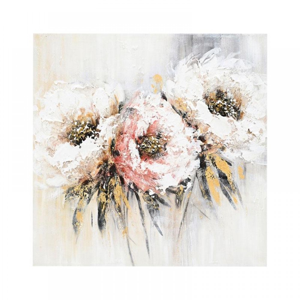 ΠΙΝΑΚΑΣ ΣΕ ΚΑΜΒΑ Fylliana FL25097 ΜΠΕΖ-ΛΕΥΚΟ-ΧΡΥΣΟ 80x3x80εκ