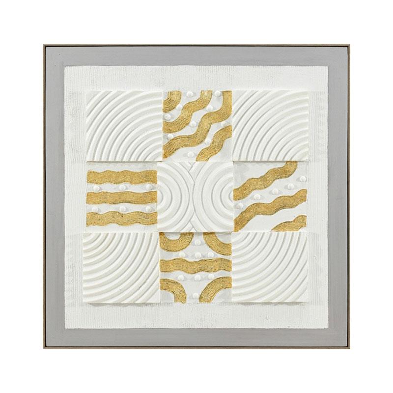 ΠΙΝΑΚΑΣ ΣΕ ΚΑΜΒΑ ΜΕ ΠΛΑΙΣΙΟ Fylliana FL25169 ΓΚΡΙ-ΛΕΥΚΟ-ΧΡΥΣΟ 102x7x102εκ