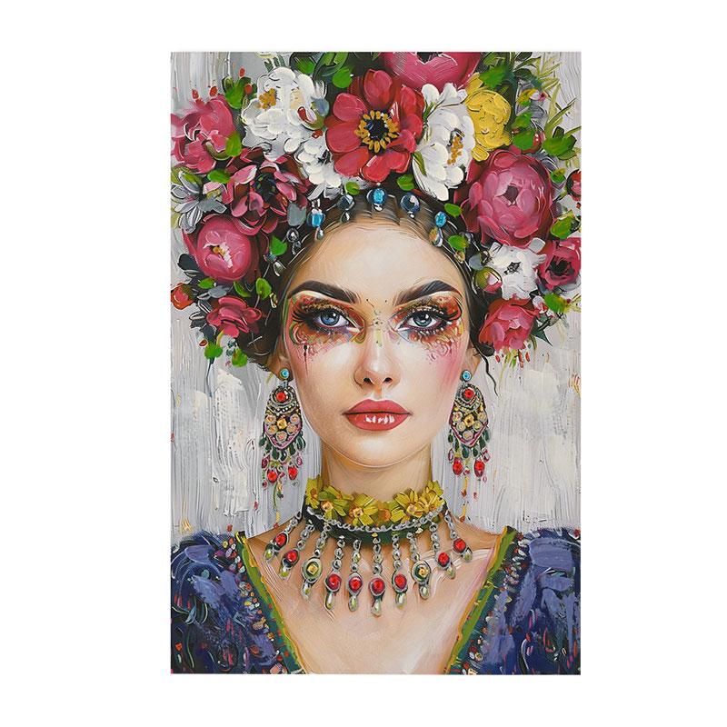 ΠΙΝΑΚΑΣ ΣΕ ΚΑΜΒΑ ΓΥΝΑΙΚΕΙΑ ΦΙΓΟΥΡΑ Fylliana FL24062 ΚΟΚΚΙΝΟ-ΜΠΛΕ-ΜΠΕΖ 60x3x90εκ