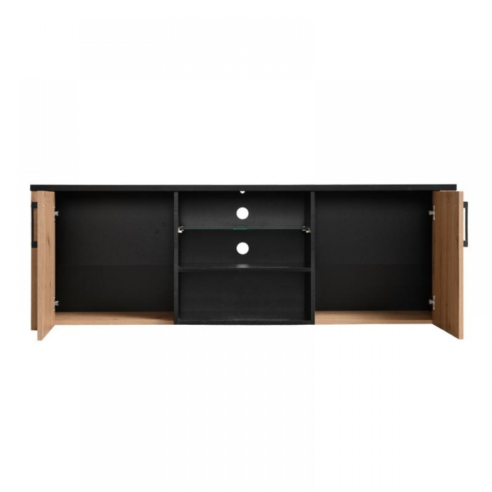 ΕΠΙΠΛΟ ΤΗΛΕΟΡΑΣΗΣ LAZIO 170 ARTISAΝ OAK-ΜΑΥΡΟ 168x40x58εκ