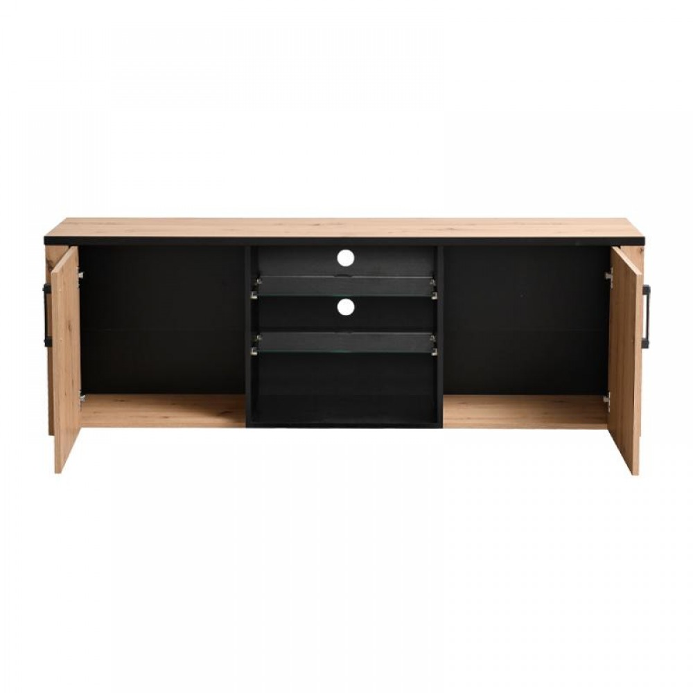 ΕΠΙΠΛΟ ΤΗΛΕΟΡΑΣΗΣ LAZIO 170 ARTISAΝ OAK-ΜΑΥΡΟ 168x40x58εκ
