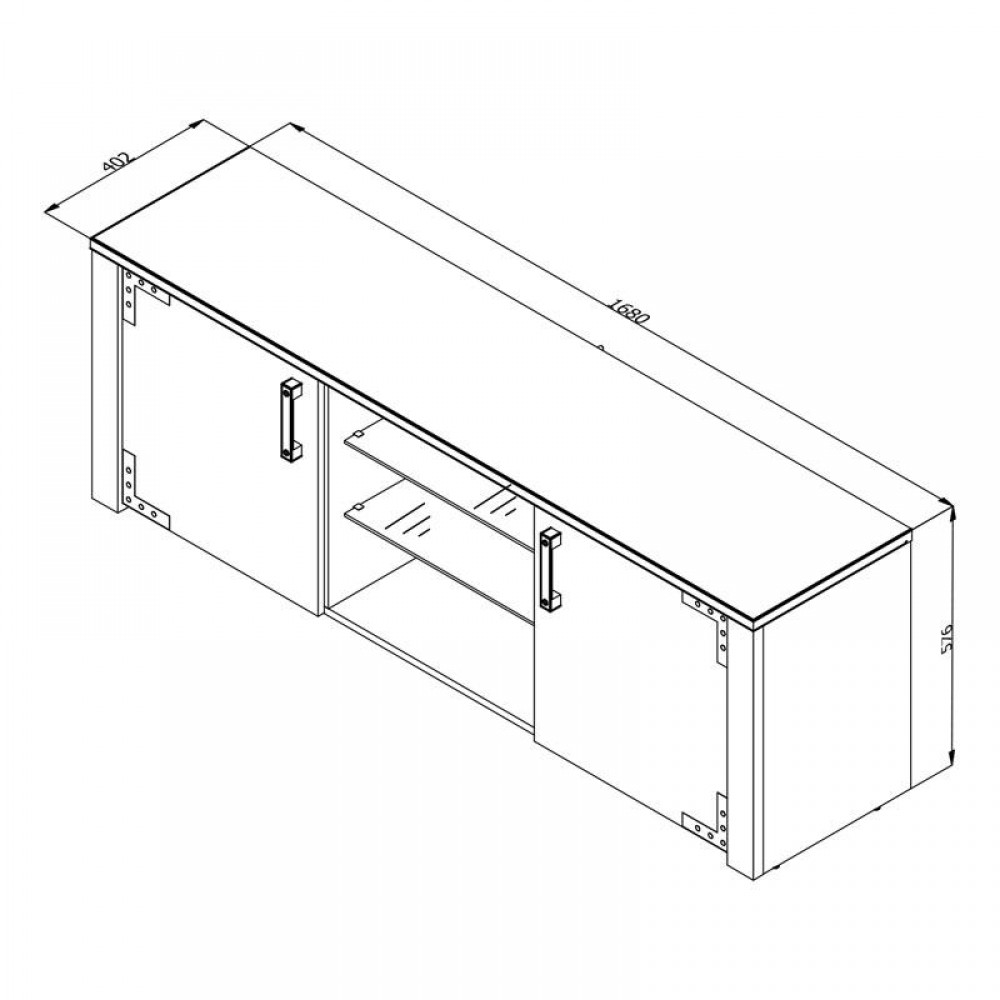ΕΠΙΠΛΟ ΤΗΛΕΟΡΑΣΗΣ LAZIO 170 ARTISAΝ OAK-ΜΑΥΡΟ 168x40x58εκ
