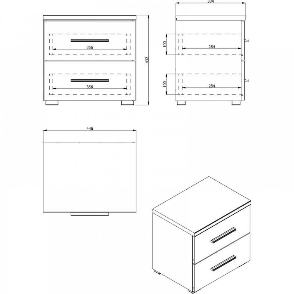 ΚΟΜΟΔΙΝΟ DADO NO2F GREY OAK 44,5x33,5x43εκ