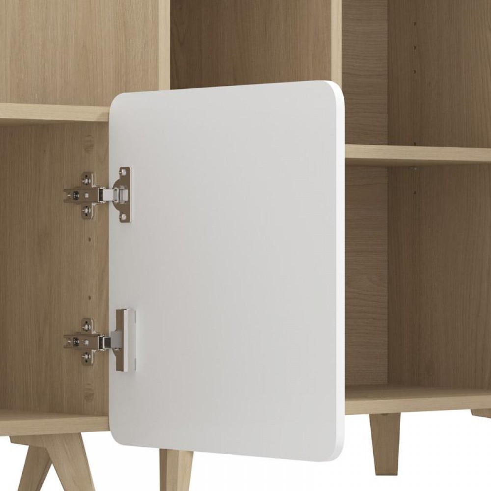 ΚΕΝΤΡΟ ΨΥΧΑΓΩΓΙΑΣ-ΣΥΝΘΕΣΗ ELGIN LIGHT PORT OAK-ΛΕΥKO MAT 244x42x168εκ