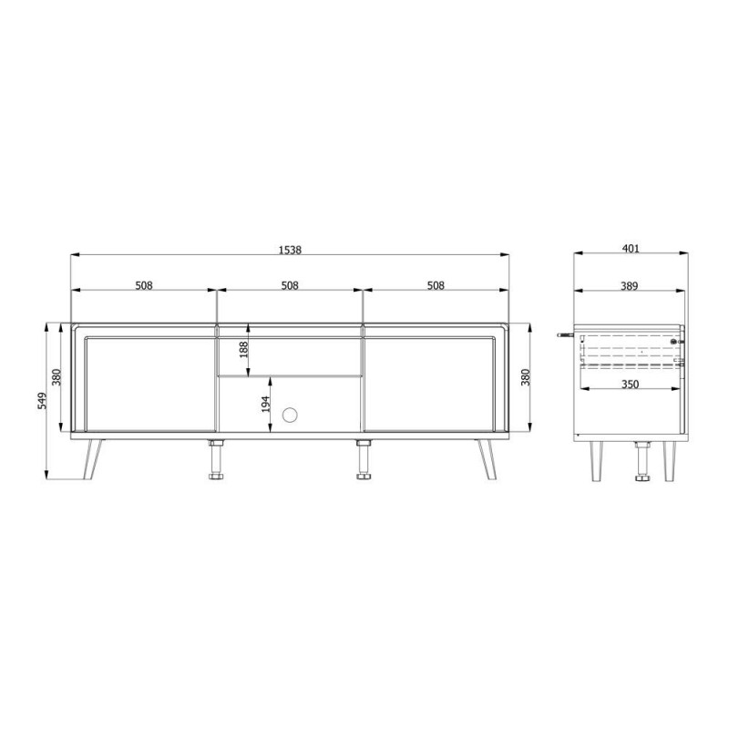 ΕΠΙΠΛΟ ΤΗΛΕΟΡΑΣΗΣ CAMPLI TV 154 2K1F ΛΕΥΚΟ-ARTISAN OAK 154x40x55εκ