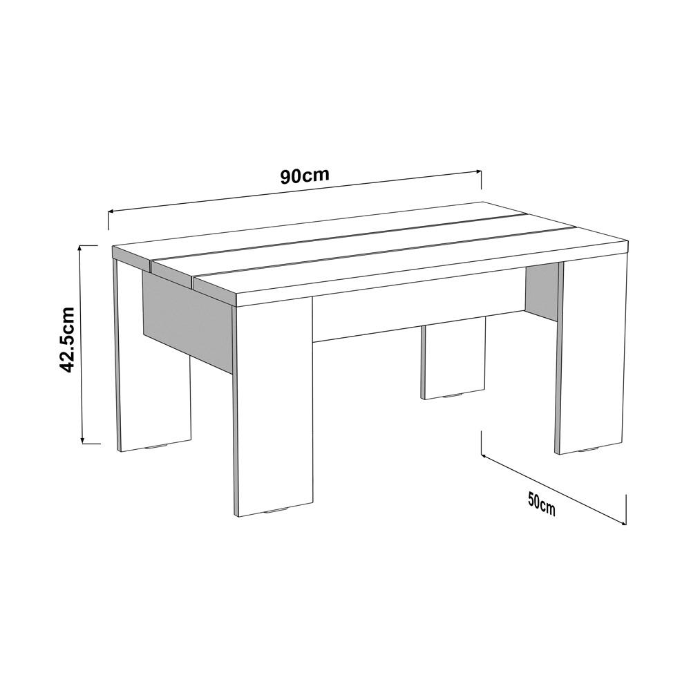 ΤΡΑΠΕΖΑΚΙ ΣΑΛΟΝΙΟΥ MONTESE 90 ΛΕΥΚΟ-ARTISAN OAK 90x50x43εκ