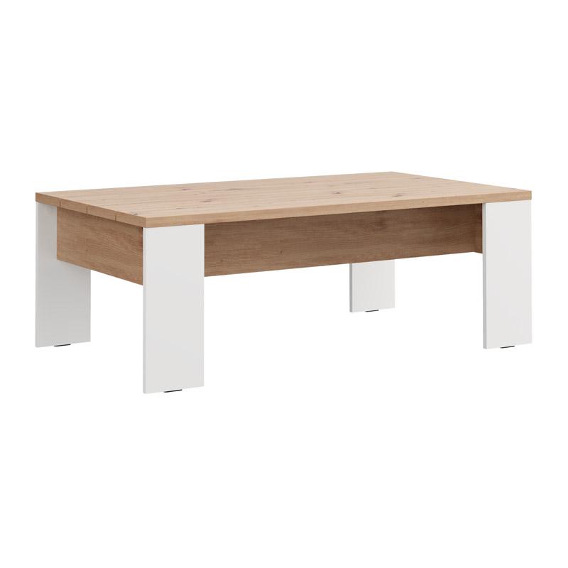 ΤΡΑΠΕΖΑΚΙ ΣΑΛΟΝΙΟΥ MONTESE 120 ΛΕΥΚΟ-ARTISAN OAK 120x67x43εκ