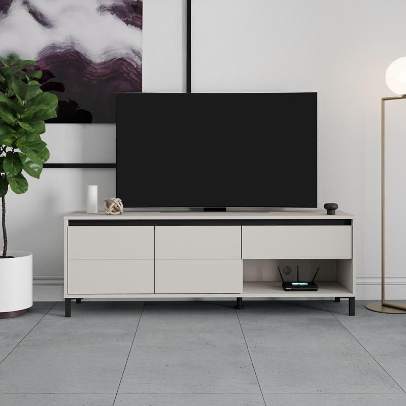 ΕΠΙΠΛΟ ΤΗΛΕΟΡΑΣΗΣ MARRON TV 150 3K1F2V CASHMERE-ΜΑΥΡΟ ΜΑΤ 151x40x52εκ