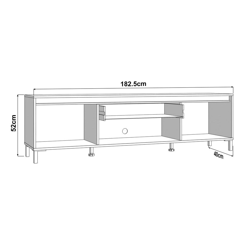 ΕΠΙΠΛΟ ΤΗΛΕΟΡΑΣΗΣ MARRON TV 183 3K1F2V CASHMERE-ΜΑΥΡΟ ΜΑΤ 183x40x52εκ