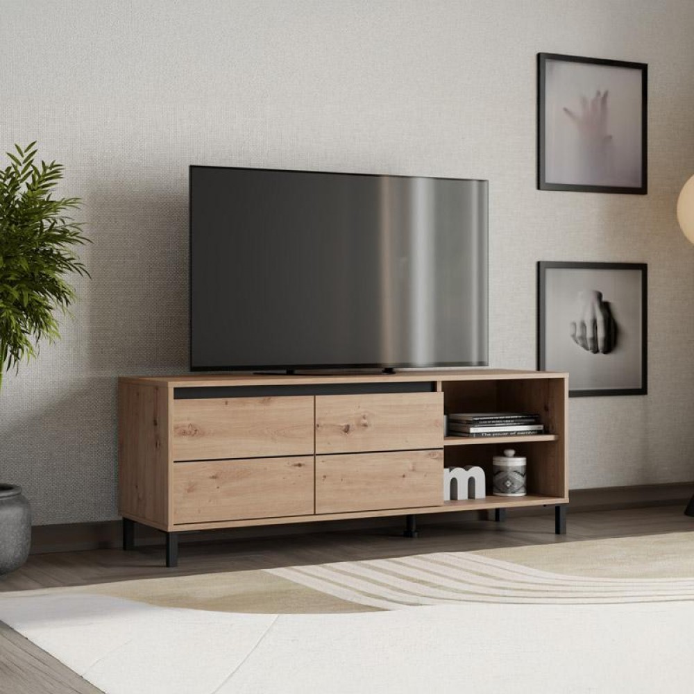 ΕΠΙΠΛΟ ΤΗΛΕΟΡΑΣΗΣ MARRON TV 138 3K2V ARTISAN-ΜΑΥΡΟ 138x40x52εκ